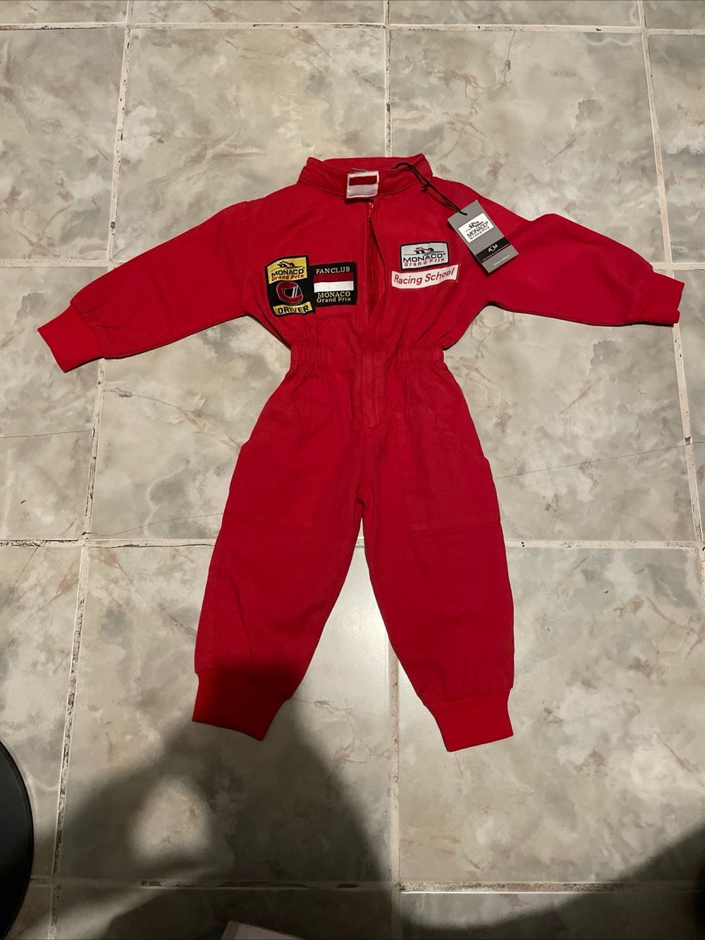 Vintage Monaco Grand Prix F1 Racing Suit Baby Kids 1-2 Years Red